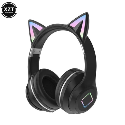 New Headset Bluetooth 5.1 Wireless Gamer Cute Cat Ear Headphones with