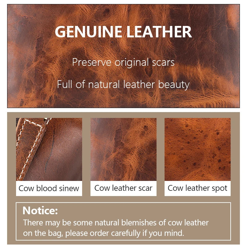 SCHLATUM 100% Genuine Leather Men's Shoulder Bags Messenger Bag for