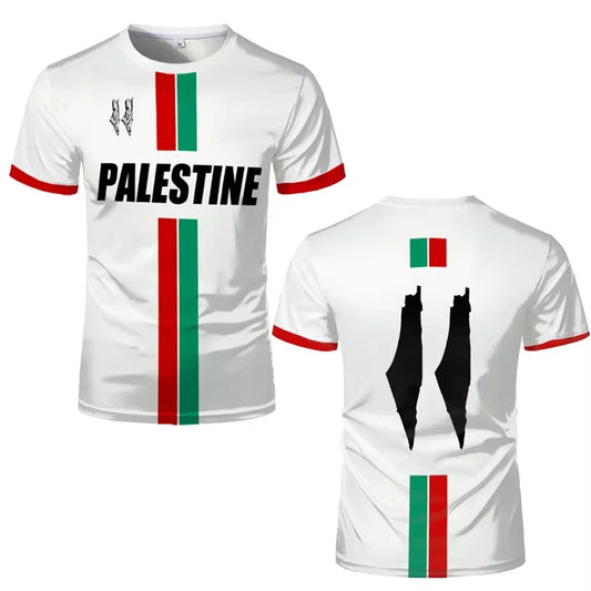Palestine Football T Shirts Men Summer Short Sleeve Palestinian Flag