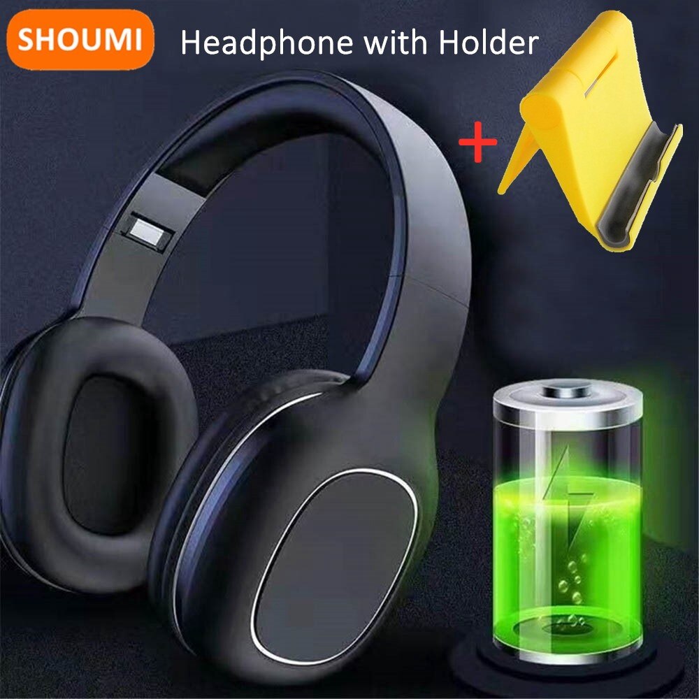 Shoumi Wireless Headphones With Smart Phones Holder Bluetooth Headset