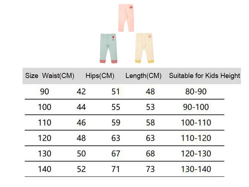 Size 90 Cartoon Boys Girls Leggings 2022 Autumn Winter Brand Designer