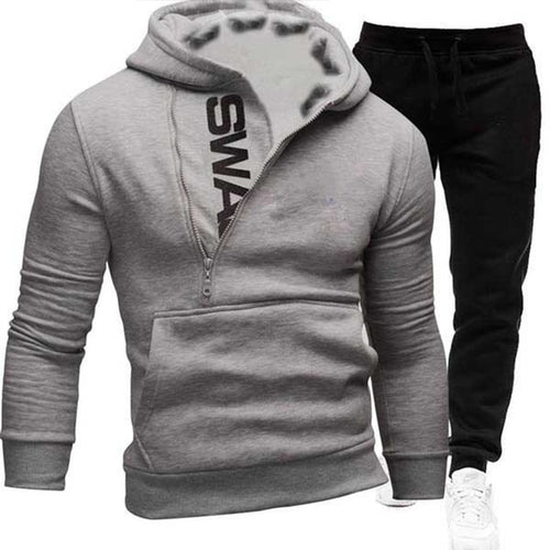 Spring Autumn Men's Sweatshirt Suit Letter Printed Zipper Pockets