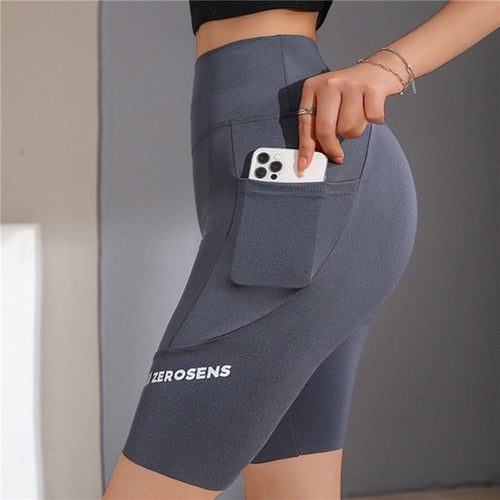 Summer Women's Cycling Shorts Stretch Letter High Waist Shorts For