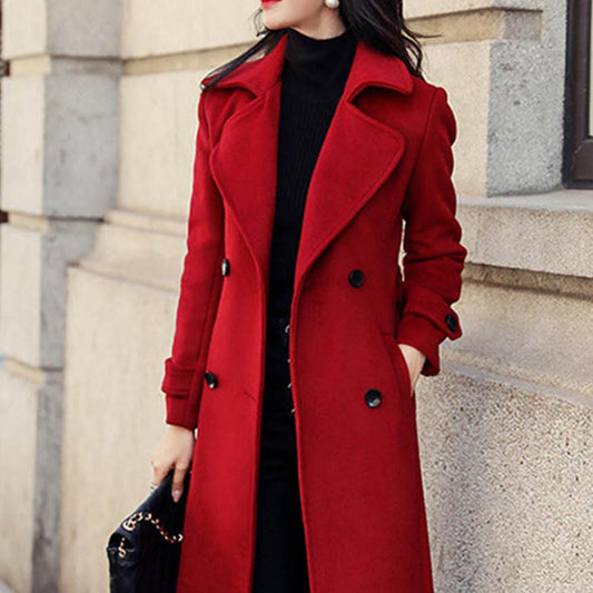 Thermal Winter Overcoat Women Business Mid-calf Length Jacket Formal