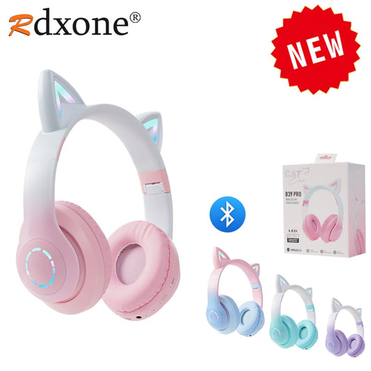 Cute Led Cat Ear Bluetooth Wireless Headphones | Headphones Girls Led